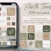 iPhone iOS App icons Earth Tones, Green Aesthetic App Icon, Iphone Home Screen with Beige Color icons, iOS 16 Widgets Quotes and Wallpapers 