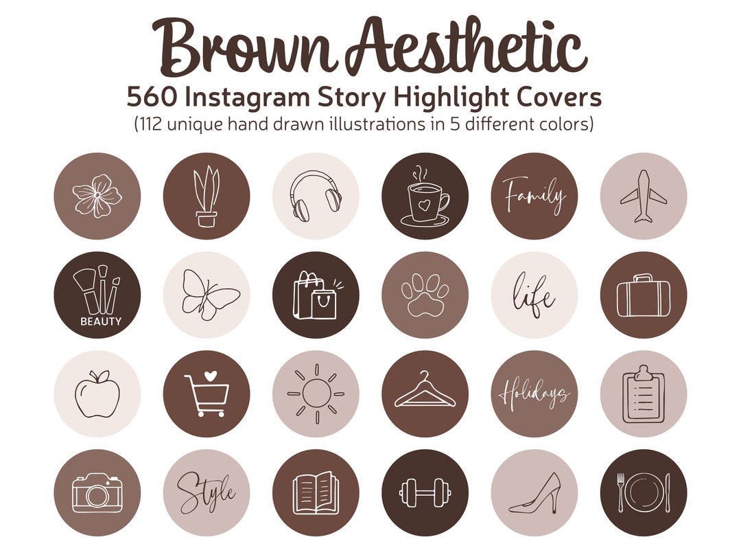 Brown Aesthetic Instagram Highlight Covers Lifestyle - Etsy