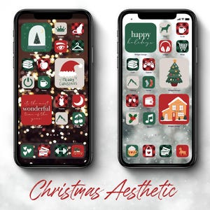 Kerst-app-pictogramthema, vakantie-achtergrond (digitale download)