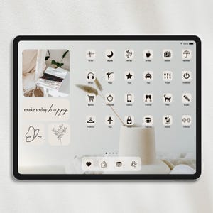 Simple and Stylish Homescreen, Modern Soft Desktop Icon Cover, Cream Beige Wallpapers Widgets, Minimal Theme App Icon Set
