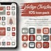 Vintage Aesthetic Christmas IOS 16 App Icons, Holiday And Winter Icon Theme Pack, Vintage Colors iPhone App Icon Cover, Christmas Wallpapers 