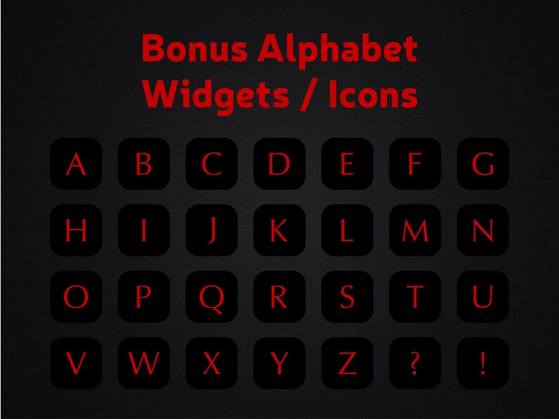 Red and Black App icons IPhone IOS 14 Theme Minimalist