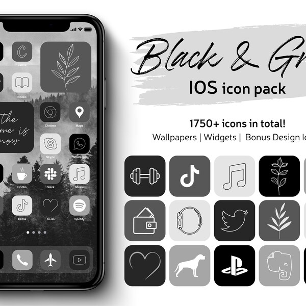 Black Wallpaper Iphone Etsy