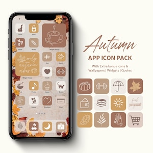 Fall Theme App Covers, Cozy Seasonal Wallpapers Widgets, Autumn Vibes Phone Icon Pack