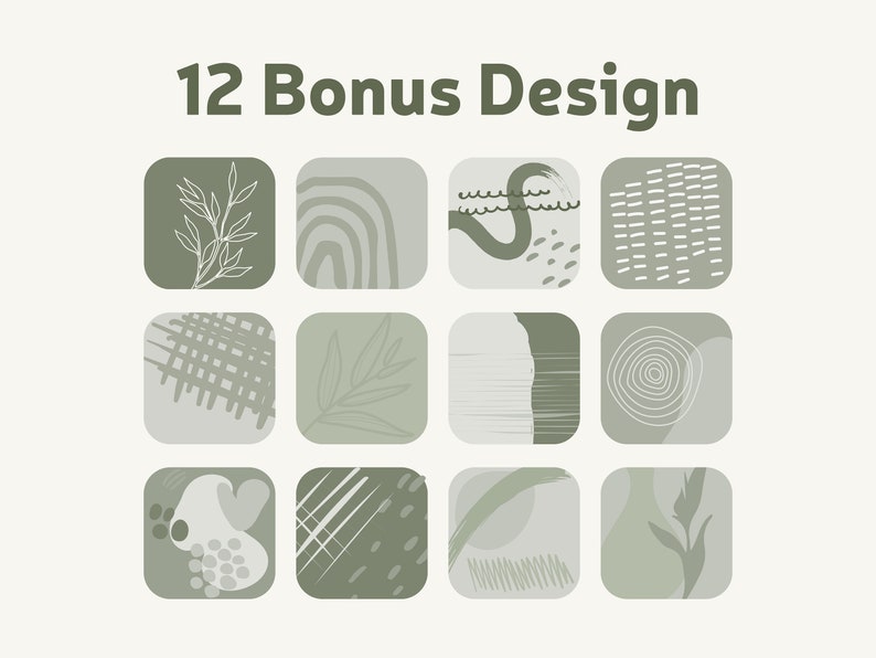 IPhone iOS 14 App icons 120 Minimal Green Icon Bundle Pastel Etsy