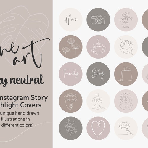 Minimal Boho Line Art Instagram Highlight Covers Minimalist - Etsy