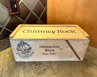 1986 Chimney Rock 3 Liter Magnum Wine Box Wooden Crate Napa Valley Stag's Leap