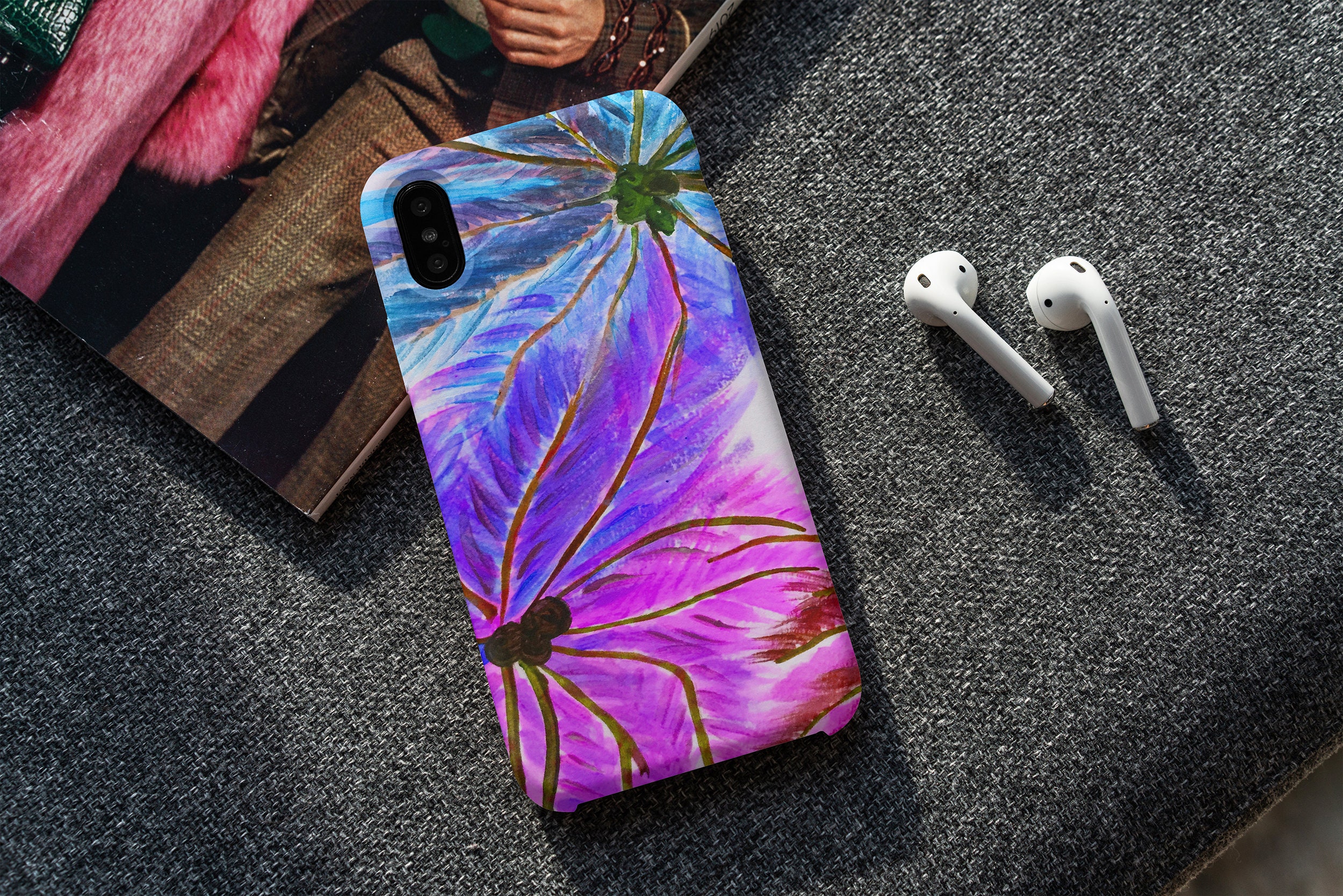 Purple Palms Tropical iPhone Case 11 Max 12 Mini Pro X XR XS 7 | Etsy