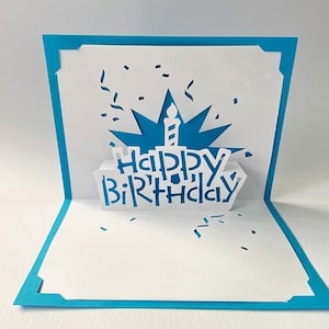 Digitale Vorlage Pop-up Geburtstagskarte, Happy Birthday Cake Pop-up SVG, DIY, sofortdownload