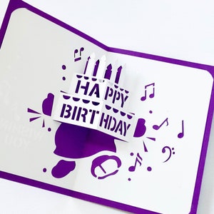Digital template Pop-up Birthday card, Happy Birthday Cake Pop-up SVG, DIY, instant download