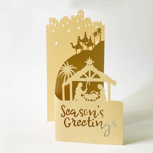 Navitiy Christmas Fold Card + evelope, SVG, digital download, papercut, Christmas Card