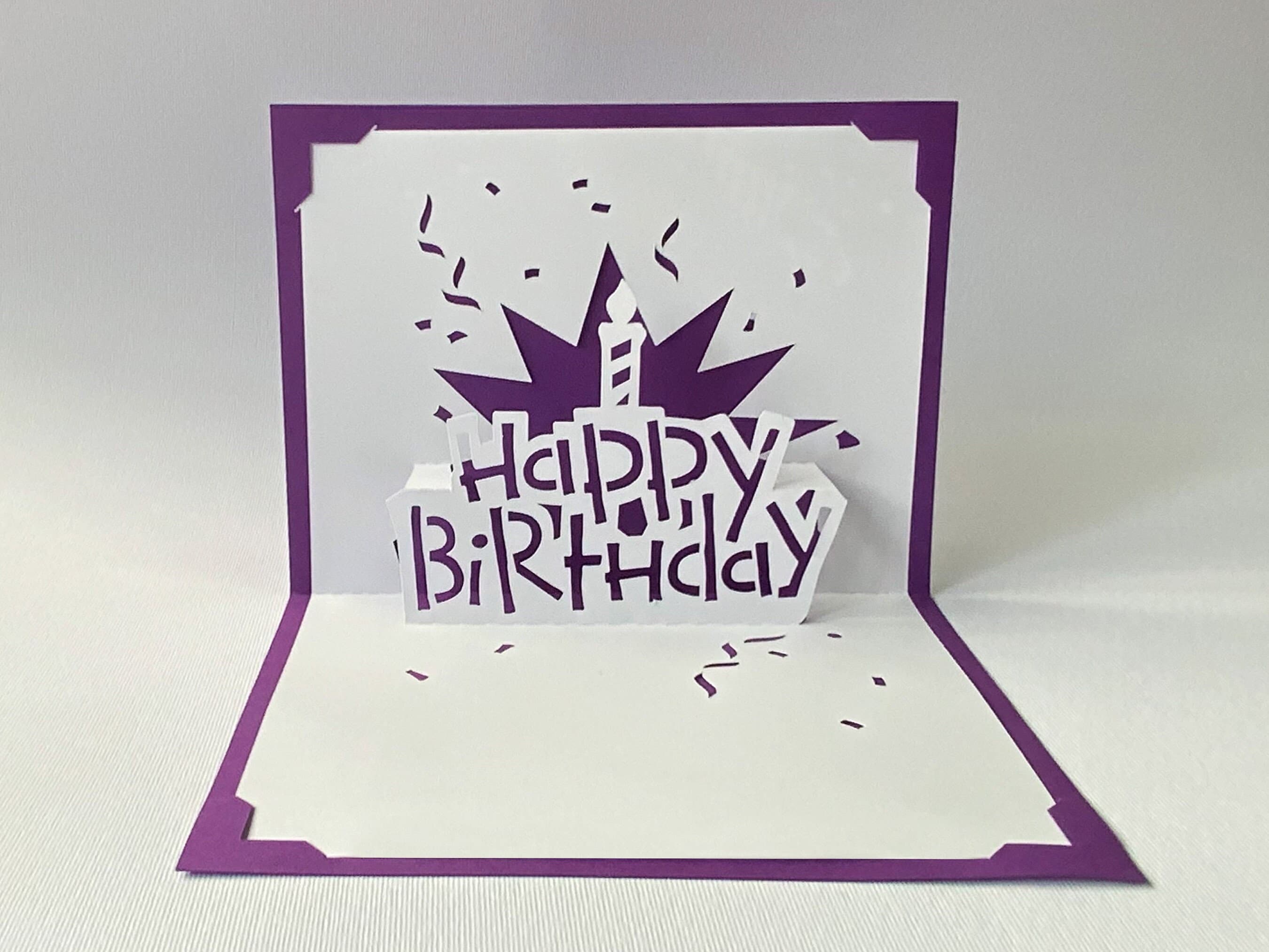 Digital Template Pop up Birthday Card Happy Birthday Cake Pop up SVG