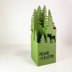 Digitale sjabloon Kerstbos pop-upkaart, 3D SVG