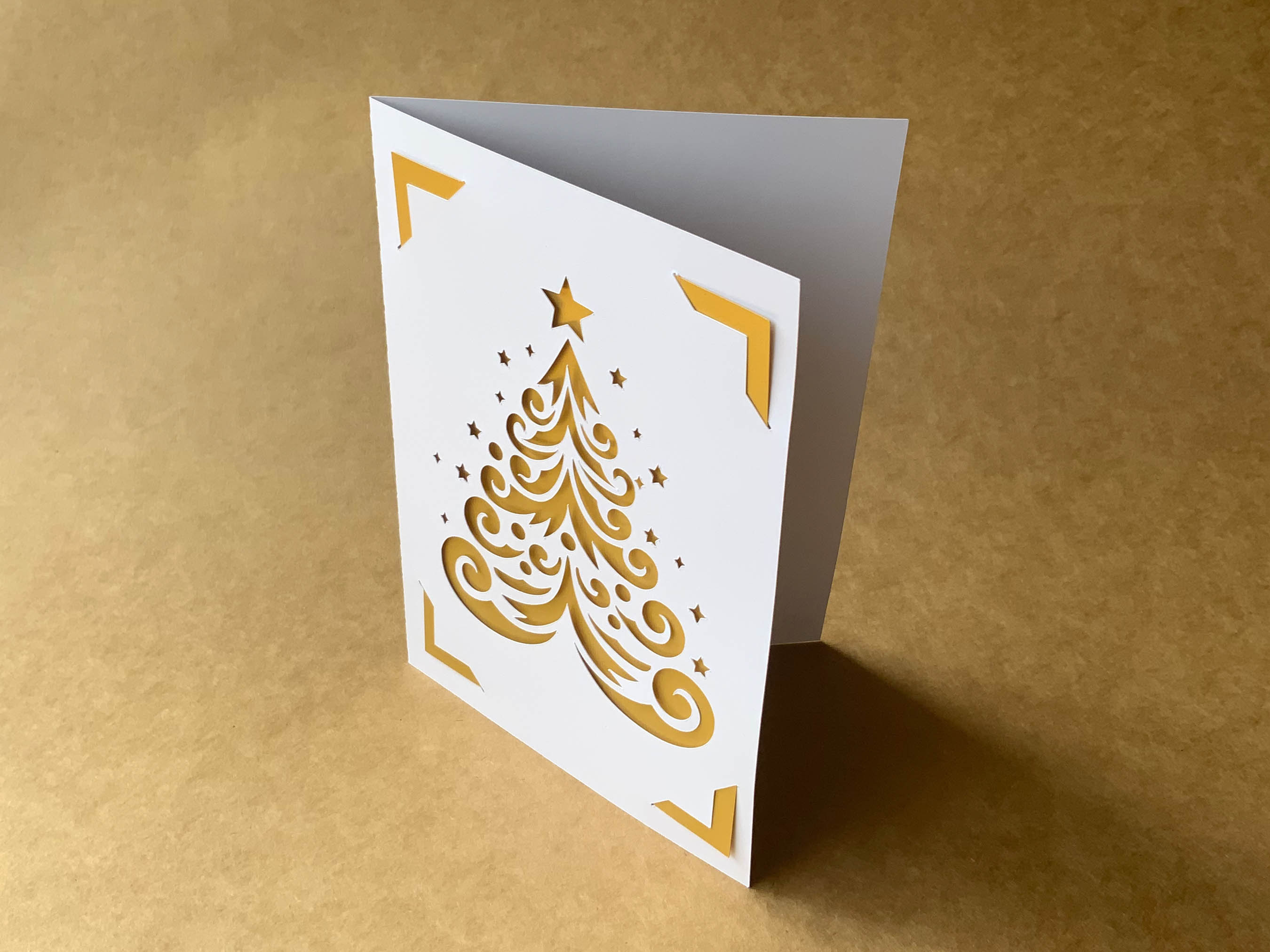 Digital Download Template, SVG Christmas Tree Card, Cut File, Holiday