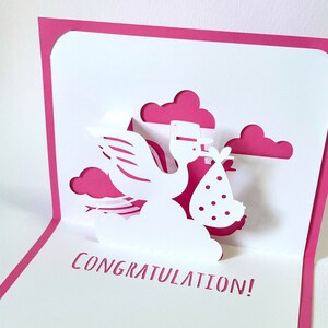 Digitale sjabloon pop-up kaart babyshower, gefeliciteerd, pasgeboren SVG, DIY, direct downloaden