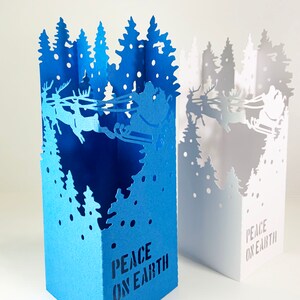 Modèle numérique Noël Santas Pop up carte, SVG 3D