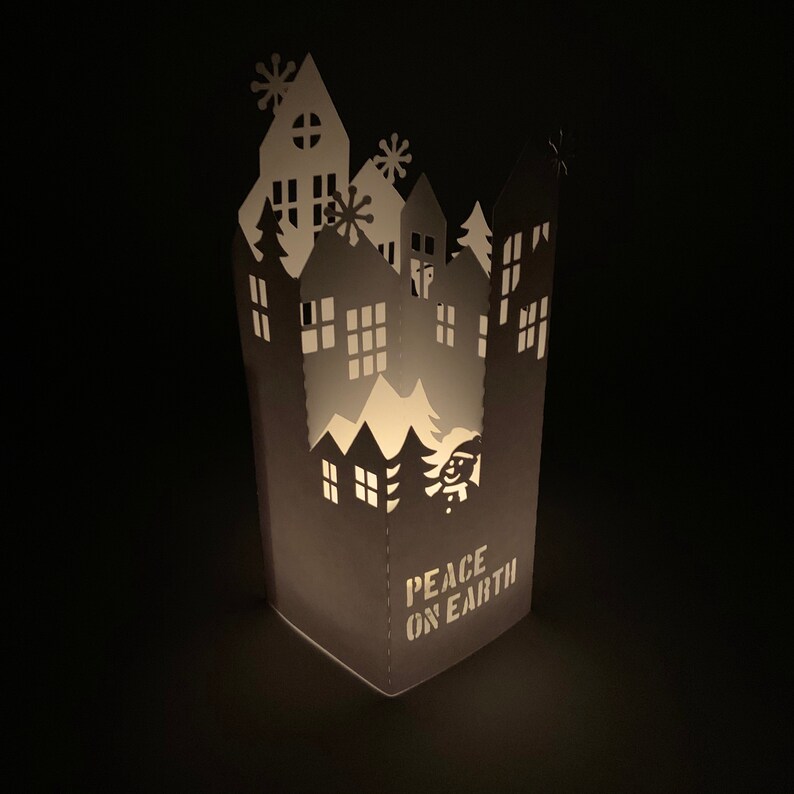 Download Digital Template Christmas Village Popup card 3D SVG | Etsy