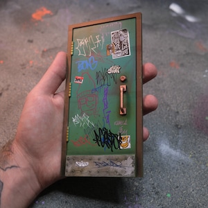 1:12 Scale Alley Door - Hand Painted Diorama Accessory / Prop by GRIME CITY for Action Figure Displays / Toy Photography / Dollhouse