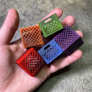1:12 Scale TMNT Ninja Turtle Milk Crates Set Of 5 - Hand Painted Diorama Accessory / Prop by Grime City for NECA Figures / Toy Photography
