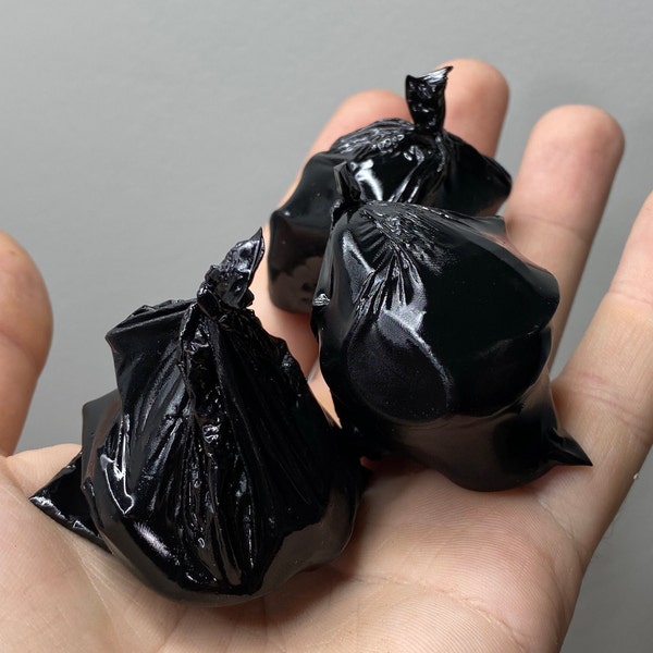 Set Of Three 1:12 Scale 2 Inch Tall Garbage Bags / Trash Bags - Diorama Accessory / Prop by GRIME CITY