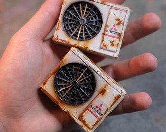 1:12 Scale Air Conditioner Unit / AC Unit - Hand Painted Diorama Accessory / Prop by GRIME CITY for Action Figure Displays / Toy Photography