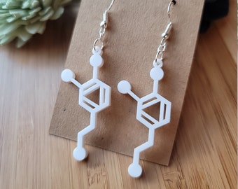 Dopamine Molecule earrings, gifts for her, teacher gift, dangle earrings, drop earrings, mental health gift