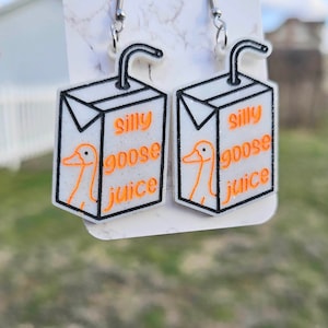 Silly Goose Juice Laser Cut Acrylic earrings