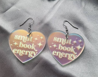 Smut Book Energy Iridescent Acrylic Earrings, valentines day gift for her