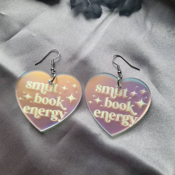 Smut Book Energy Iridescent Acrylic Earrings, valentines day gift for her