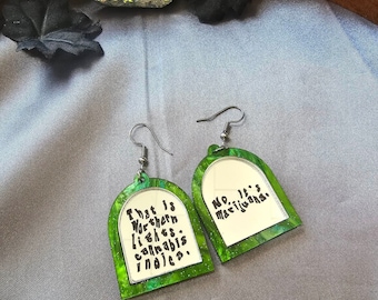 Northern Lights Laser Cut Acrylic earrings, 420 earrings, Office inspired earrings