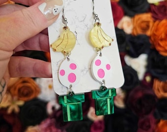 video game drops acrylic earrings, laser cut earrings, 90s earrings