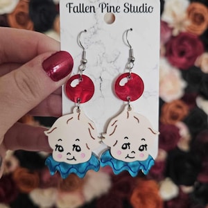 Kewpie Clowns Acrylic Earrings, laser cut earrings, traditional tattoo earrings, kitsch earrings