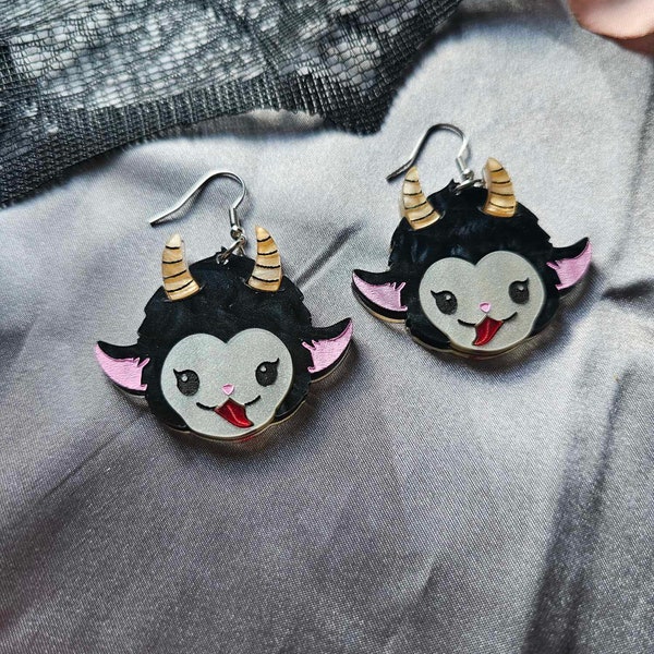 Krampus Cuties Acrylic Earrings, spooky christmas earrings, holiday handmade jewelry