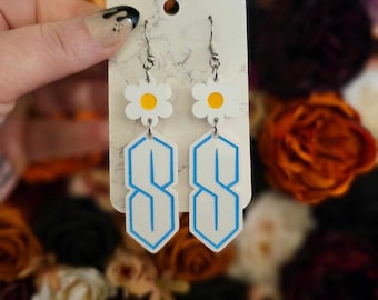 The S nostalgic acrylic earrings, laser cut earrings, 90s earrings