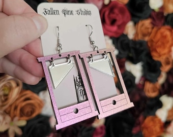 Color Shifting Guillotines Acrylic Earrings, laser cut earrings