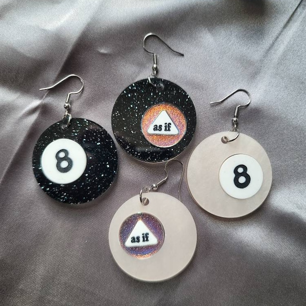 Magic 8 Ball Earrings, laser cut earrings