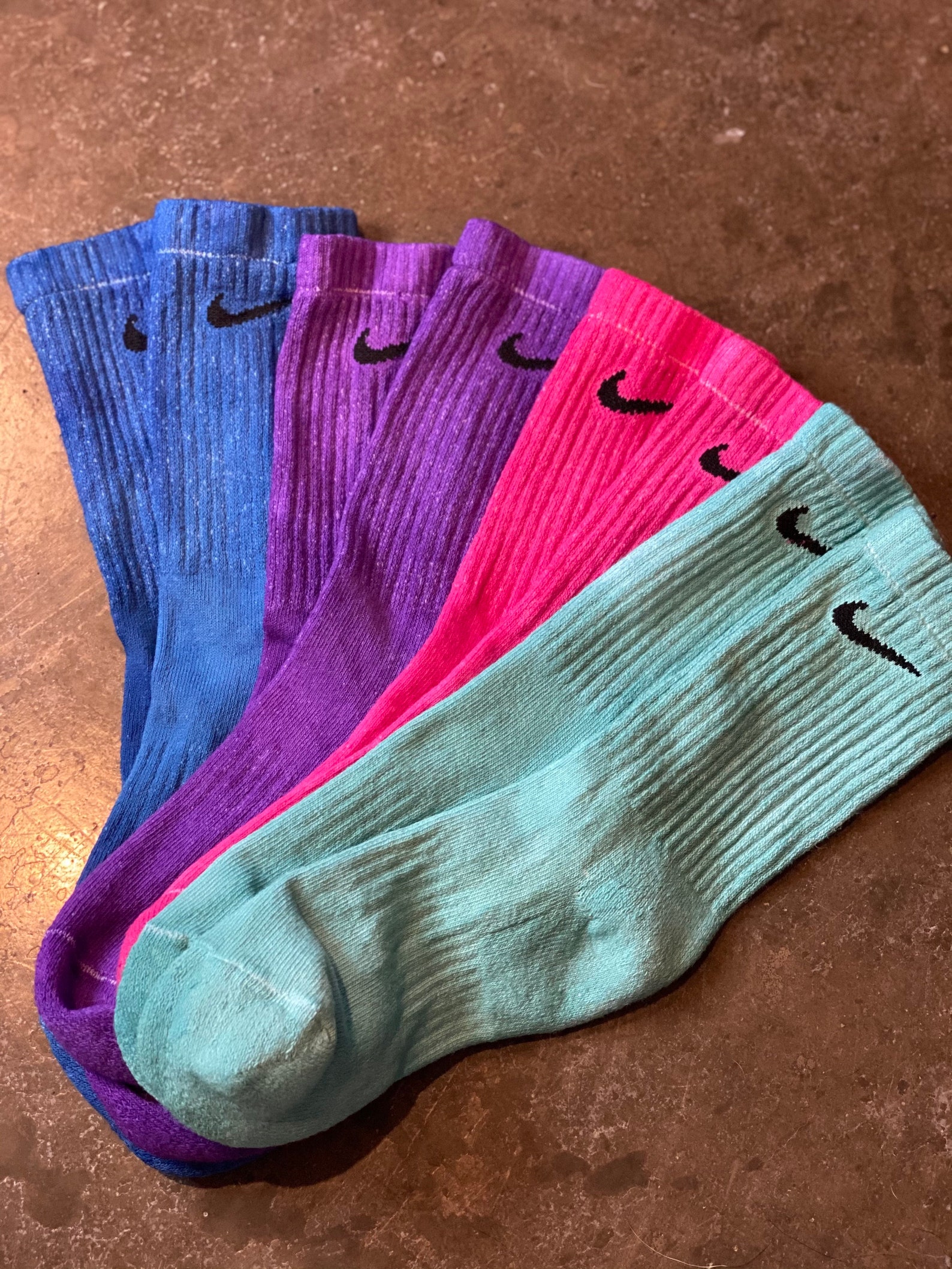 Custom Solid Dyed Nike Sock Handmade Tie Dye Nike Socks Etsy
