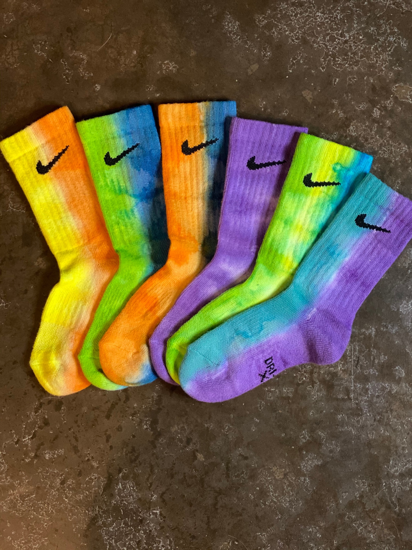 Custom Tie Dye Nike Socks Multi-color Handmade Tie Dye - Etsy