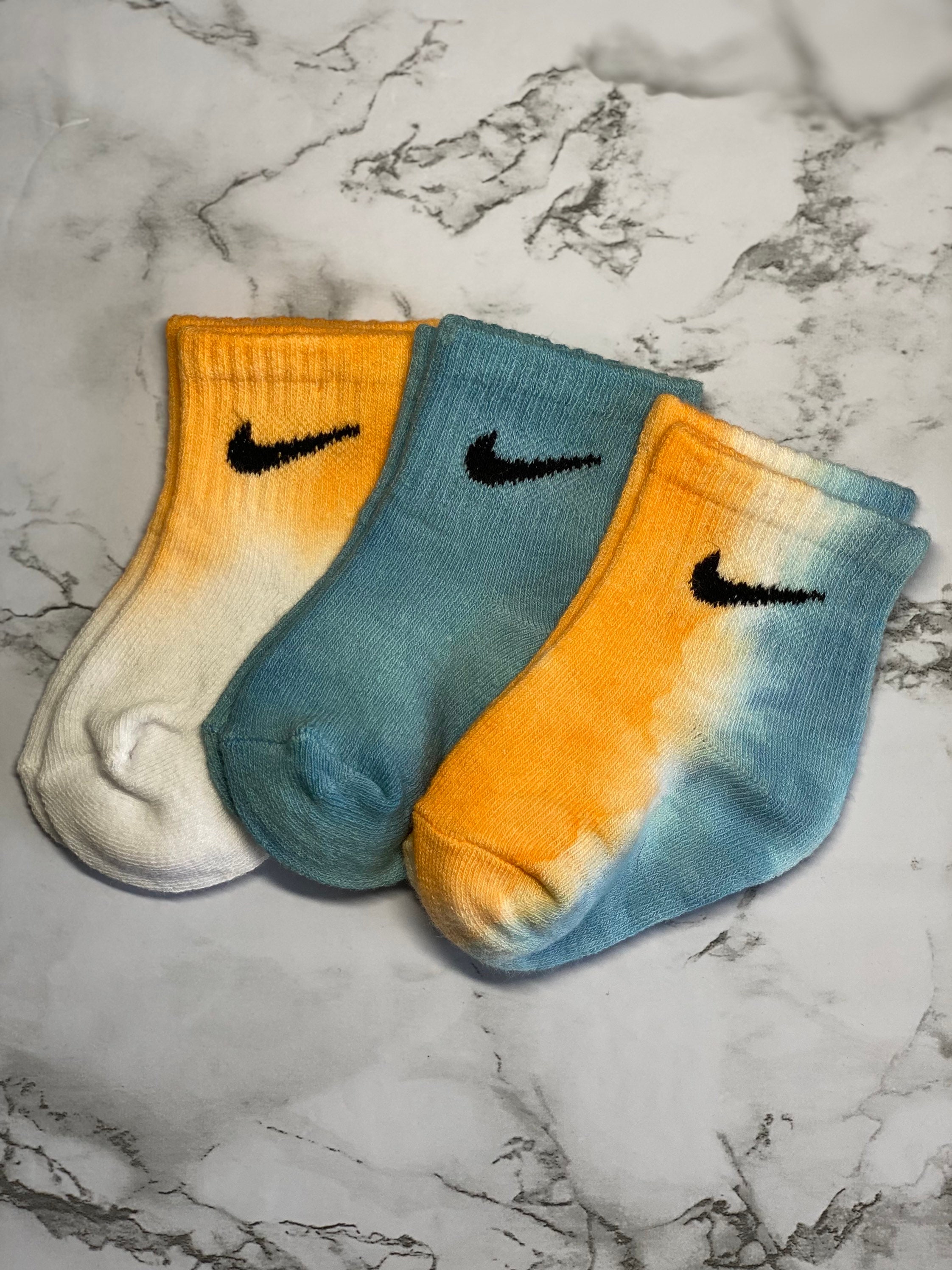 Custom Tie Dye Baby Nike Socks Handmade Tie Dye Children Etsy