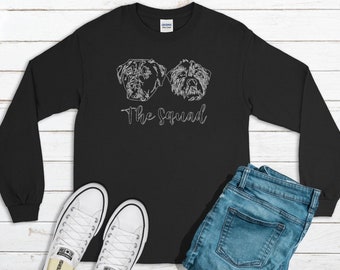 Personalized Pet Portrait Long Sleeve Shirt: Custom Dog Design