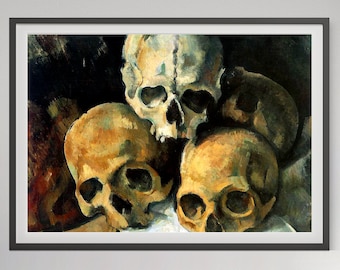 Gothic Skull Painting: Spooky Vintage Wall Art (Digital Download)