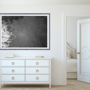 Vintage Surfing Poster Coastal Wall Art Digital Download Black and White Ocean Print Sea Beach Photography Summer Poster Beachy Room Decor