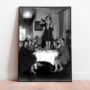 Women Drinking Wine Print, 1920, Prohibition Ends Poster, Black and White, Cocktail Wall Art, Feminist Print, Alcohol Poster, Bar Cart Decor