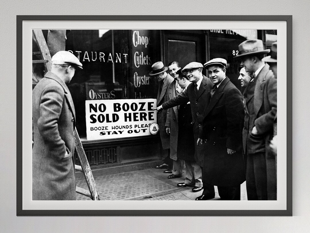 Prohibition Poster, Digital Download, 1920s, No Booze Sold Here, Vintage Photo Print, Black and ...