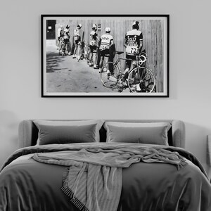 Tour de France Cycling Print, Black and White, Vintage Photography, Funny Bathroom Wall Art Print, Toilet Wall Art Decor, Digital Download