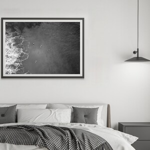 Vintage Surfing Poster Coastal Wall Art Digital Download Black and White Ocean Print Sea Beach Photography Summer Poster Beachy Room Decor