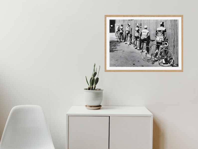 Tour de France Cycling Print, Black and White, Vintage Photography, Funny Bathroom Wall Art Print, Toilet Wall Art Decor, Digital Download