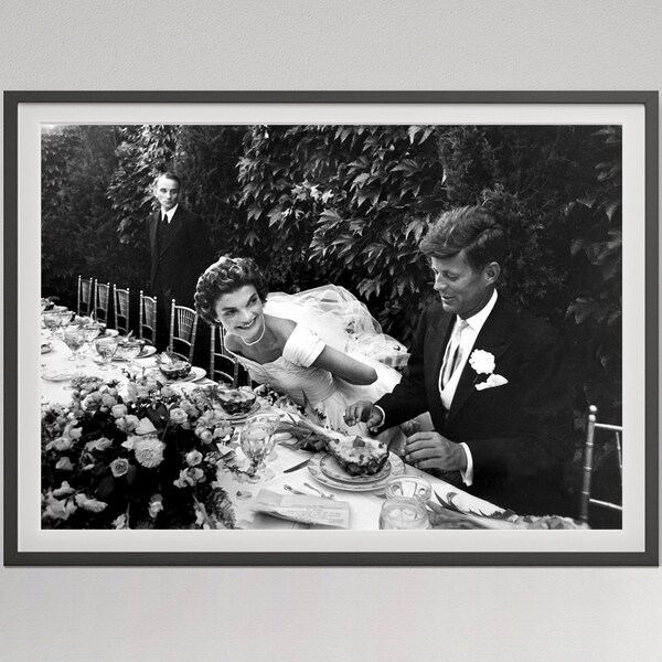 JFK & Jackie Kennedy Hochzeitsfoto: Vintage Politisches Plakat (Digitaler Download)