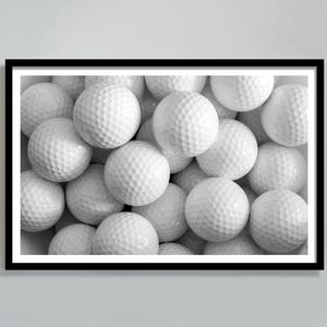 Golf Balls Print, Black and White, Vintage Golf Poster, Golf Printable Wall Art, Teen Boys Room Decor, Digital Download, Golf Lovers Gifts