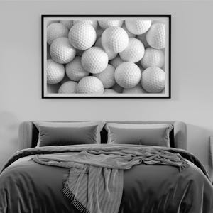 Golf Balls Print, Black and White, Vintage Golf Poster, Golf Printable Wall Art, Teen Boys Room Decor, Digital Download, Golf Lovers Gifts